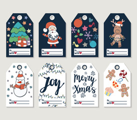 Christmas and New Year gift tags and cards.