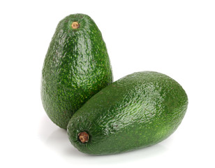 whole avocado isolated on white background close-up