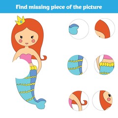 Matching children educational game. Match insects parts. Find missing puzzle. Activity for pre school years kids