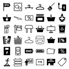 Set of 36 empty filled and outline icons