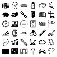 Set of 36 web filled and outline icons