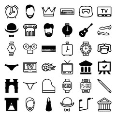 Set of 36 classic filled and outline icons