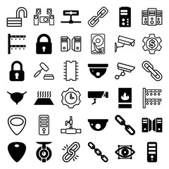 Set of 36 system filled and outline icons