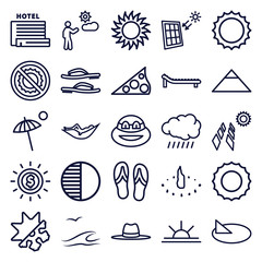 Set of 25 sun outline icons