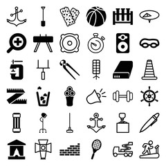 Obraz premium Set of 36 equipment filled and outline icons