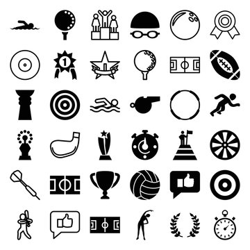 Set of 36 competition filled and outline icons