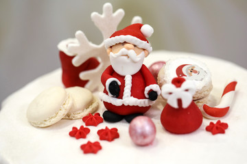 Sweet Sugar Santa Claus and decorated Christmas Cookies. .