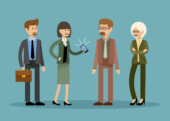 Smiling business people, office workers