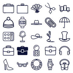 Set of 25 accessory outline icons