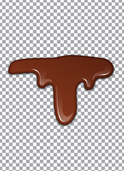 Melted Chocolate Syrup. Sweet Design. Vector illustration.