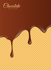 Melted Chocolate Syrup. Sweet Design. Vector illustration.