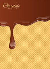 Melted Chocolate Syrup. Sweet Design. Vector illustration.