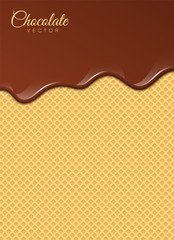 Melted Chocolate Syrup. Sweet Design. Vector illustration.