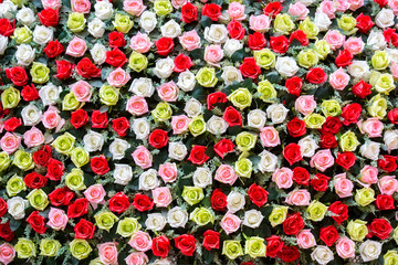 Fototapeta na wymiar Beautiful artificial flowers background