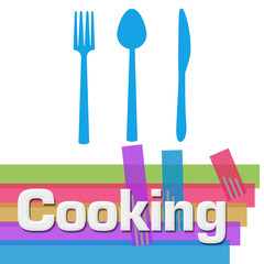 Cooking Abstract Colorful Stripes Square 