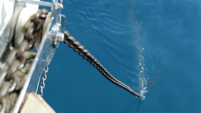 Lowering anchor in the water