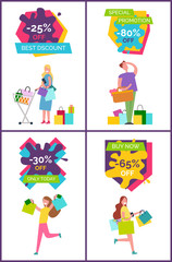 Fototapeta premium -25 Off Best Discount Banners Vector Illustration
