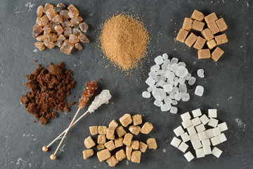 Obraz na płótnie Canvas Different types of sugar