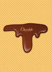 Melted Chocolate Syrup. Sweet Design. Vector illustration.