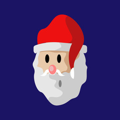 Cartoon Santa Claus Face Vector Illustration
