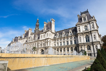 Obraz na płótnie Canvas パリ市庁舎の風景