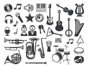 Fototapeta premium Set of musical icons