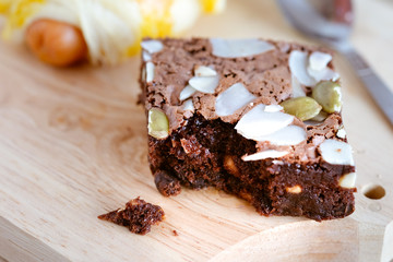 Chocolate Brownie Cake with Almond and Pumpkin Paste