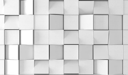 
3D Rendering Of Abstract Plain White Boxes Top Empty Space