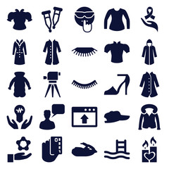 Set of 25 drawn filled icons