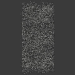 abstract white tropical leaves frame on a gray background. Idea for wallpaper. Rectangular shape
