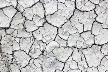 Dry, cracked earth. dry cracked soil texture and background on dry season (grayscale)