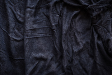 Close up Abstract Black fabric texture background