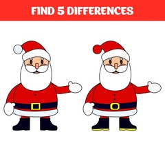 Find five differences. Educational game for children. Funny cartoon. Vector illustration