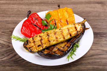 Grilled vegetables - eggplant, zucchini and pepper