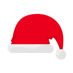 Santa hat in flat design. Vector illustration