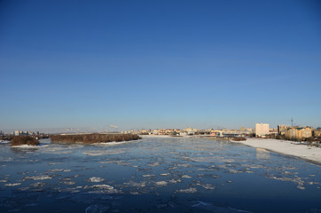 Evening on the Irtysh River, Omsk region, Siberia, Russia