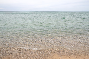 Picturesque landscape and clear blue waters at Lake Michigan