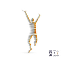 Leadership concept. Silhouette for sport championship. The victory celebration. Vector illustration.