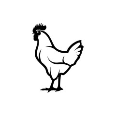 vector rooster silhouette