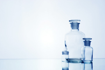 Various medicine transparent glass bottles