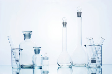 Various medicine transparent glass bottles