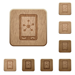 Mobile social networking wooden buttons