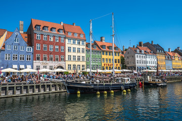 Naklejka premium Nyhavn district is one of the most famous landmarks in Copenhagen, Denmark