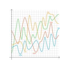 Graphs with Percentage on Vector Illustration