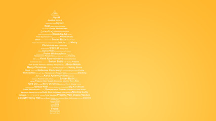 Carte de No&euml;l avec Joyeux No&euml;l dans diff&eacute;rentes langues