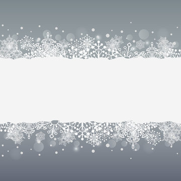 Christmas background with white snowflake stripe