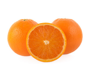 Orange fruit on white background