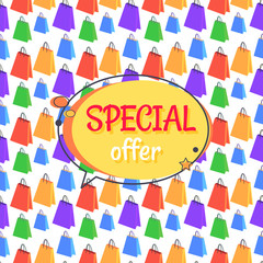 Special Offer Sale Advertisement Seamless Pattern