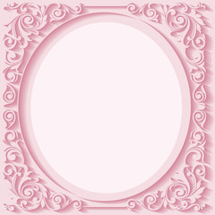 Elegant pink decorative frame
