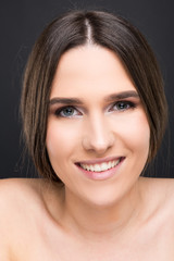 Fototapeta premium Closeup of woman face with beautiful smile.